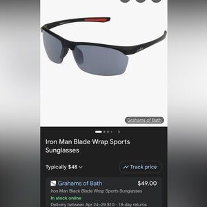 Men's Black Ironman Sunglasses with Gray Lenses